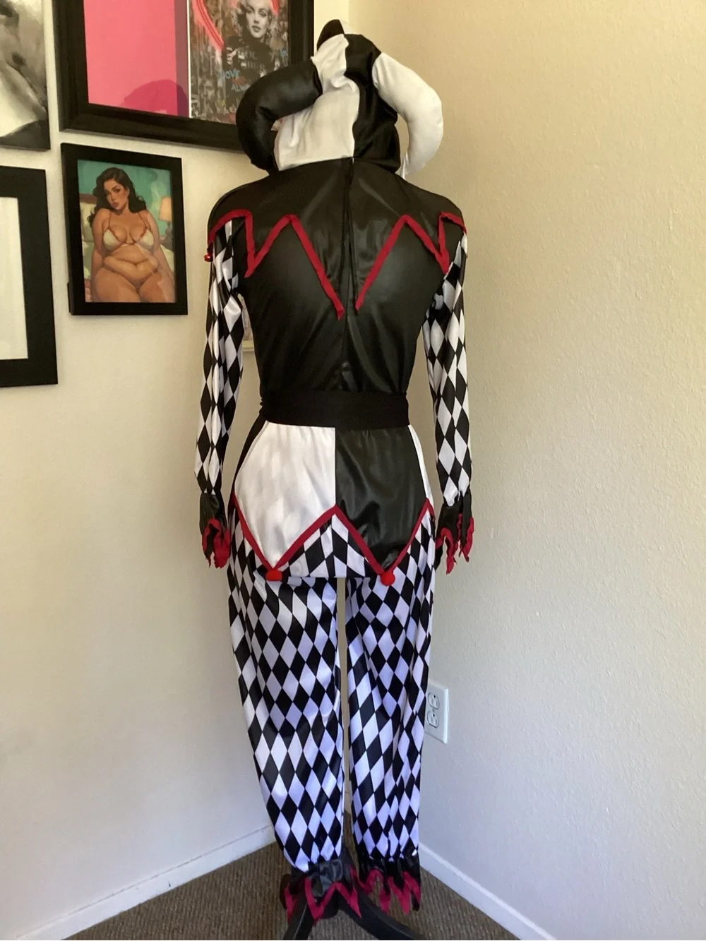 Sinister Jester Kids Costume - Black, White & Red